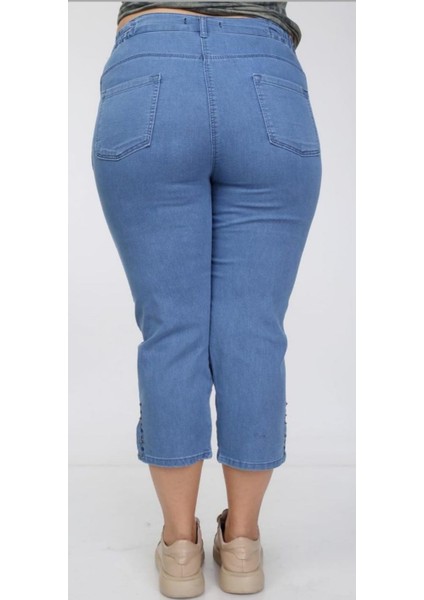 Kadın Büyük Beden Bel Lastik Anne Kot Kapri Pantolon modelleri