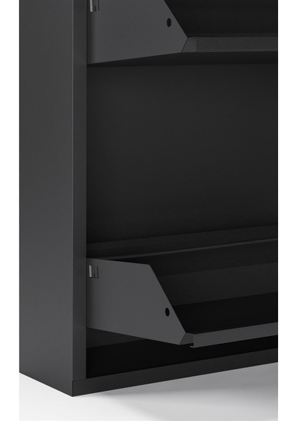 Antibakteriyel Kilitli 2'li Metal Ayakkabılık - Siyah indirimleri