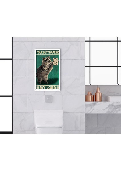 Gift Banyo Tuvalet Dekoratif Ahşap Beyaz Çerçeveli Tablo-3