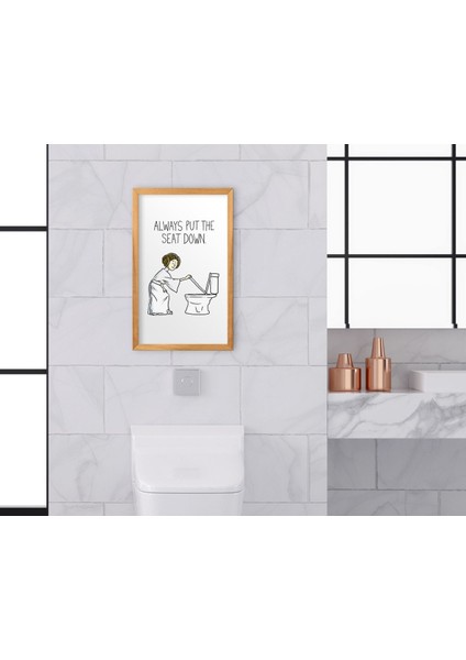 Gift Banyo Tuvalet Dekoratif Retro Ahşap Tablo-16
