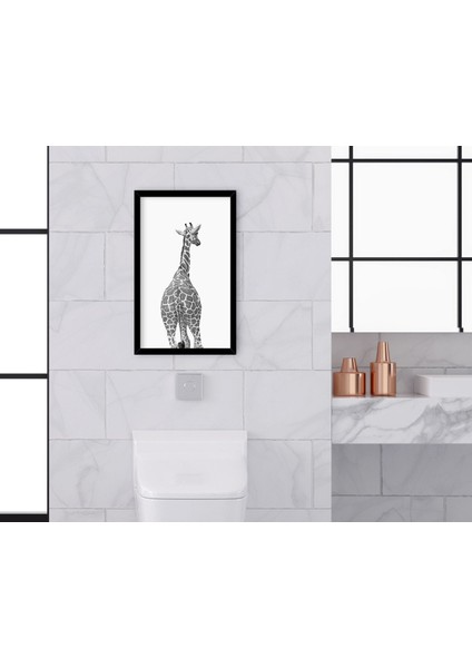 Gift Banyo Tuvalet Dekoratif Ahşap Siyah Çerçeveli Tablo-7