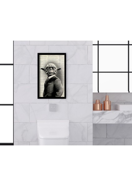 Gift Banyo Tuvalet Dekoratif Ahşap Siyah Çerçeveli Tablo-5