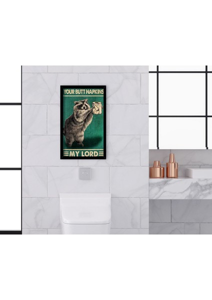 Gift Banyo Tuvalet Dekoratif Ahşap Siyah Çerçeveli Tablo-3