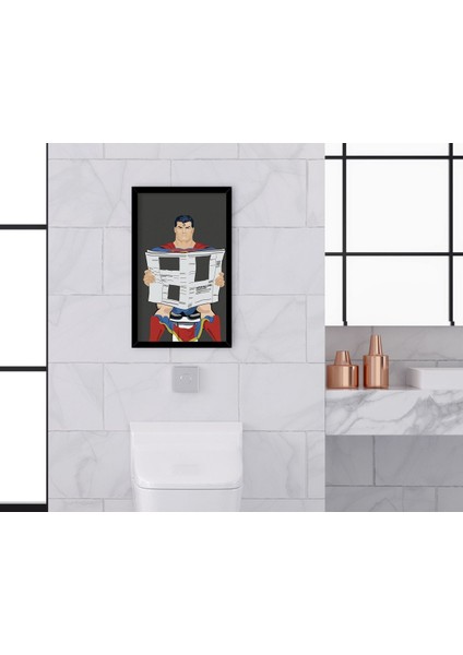 Gift Banyo Tuvalet Dekoratif Ahşap Siyah Çerçeveli Tablo-4