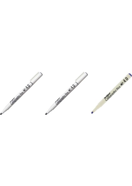 Callighraphy Pen 4.0 mm 3'lü 2 Siyah 1 Mavi