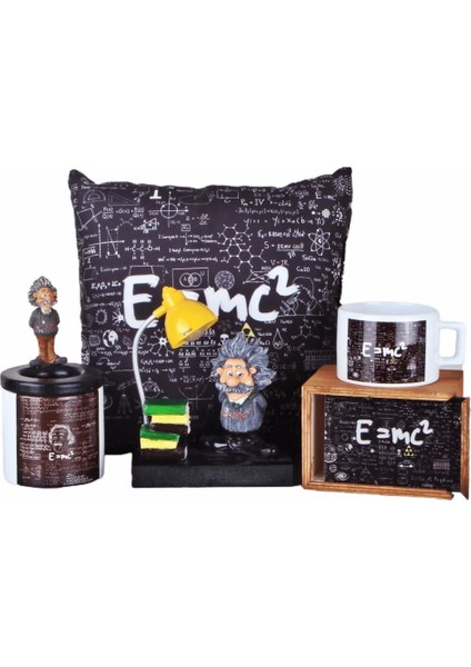 Einstein Lamba Einstein Puf Yastık Kutulu Kupa Einstein Kalemlik