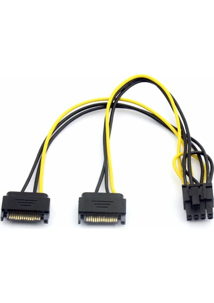 4327 2x Sata To 8 Pin (6+2 ) Pci-E Express Güç Molex Power Kablosu Çevirici Dönüştürücü