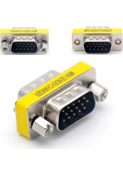 4631 VGA Erkek Erkek 15 Pin Çevirici Dönüştürücü Adaptör Konnektörü