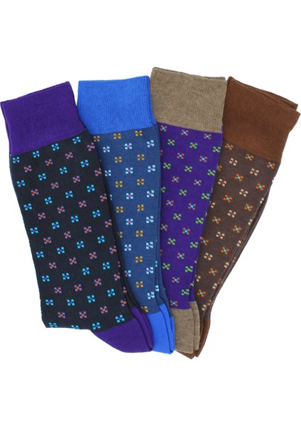 4'lü Paket Mini Çiçek Desenli Kutulu Erkek Çorap fiyatları