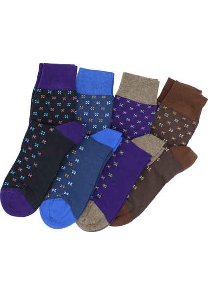 4'lü Paket Mini Çiçek Desenli Kutulu Erkek Çorap modelleri