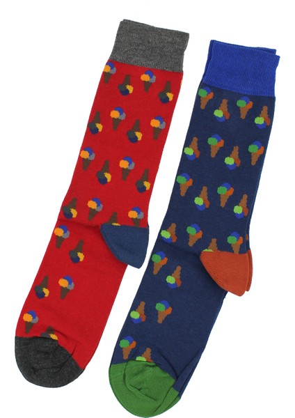 2'li Paket Dondurma Desenli Kutulu Erkek Çorap fiyatları