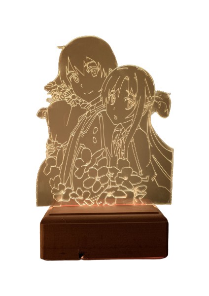 Sword Art Online Kirito And Asuna 16 Renk Gece Lambası