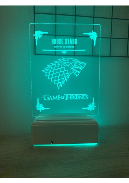 Modiwa Design Game Of Thrones House Stark 16 Renk Gece Lambası