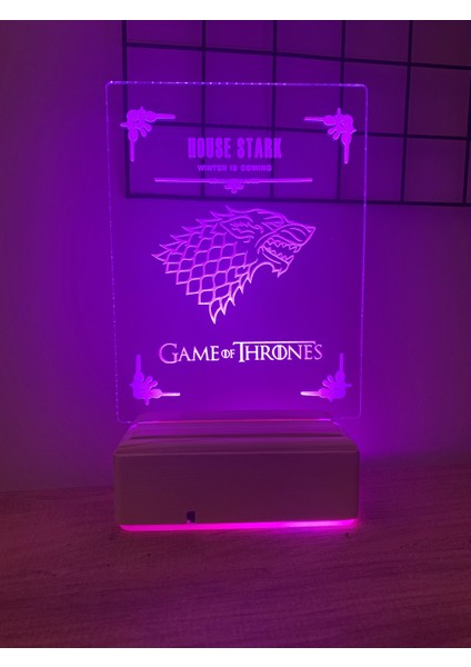 Modiwa Design Game Of Thrones House Stark 16 Renk Gece Lambası