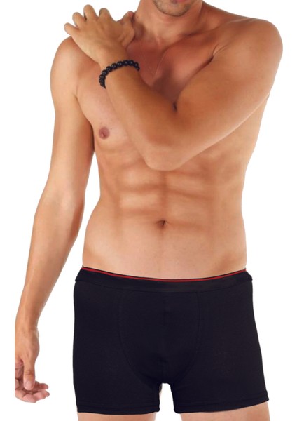 Erkek Siyah Likralı Boxer 12'li Paket