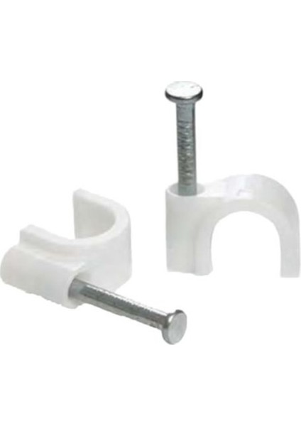 Kroşe Çelik Beton Çivili Kablo Tutucu Kablo Kroşesi No:4 ( 100 Adet ) ( 8 x 9 Mm)