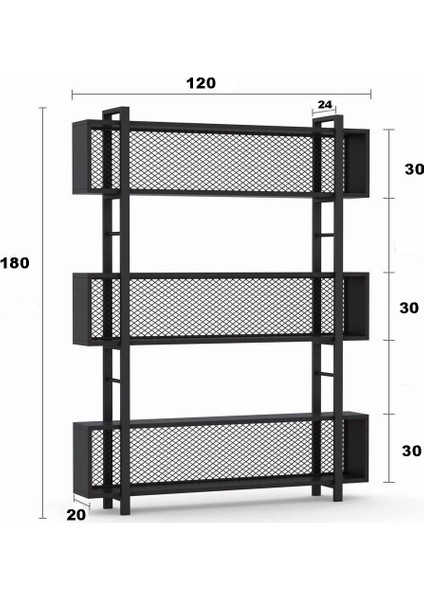 Ev Ofisler Için Modern Vitrin Rafı - R100/S