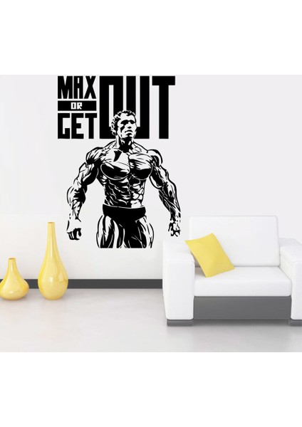 Max Or Get Out Fitness, Spor Salonu Duvar Sticker