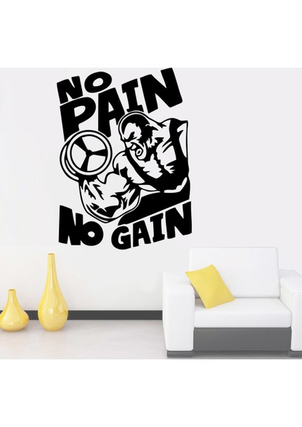 No Pain No Gain Fitness Spor Salonu Duvar Sticker