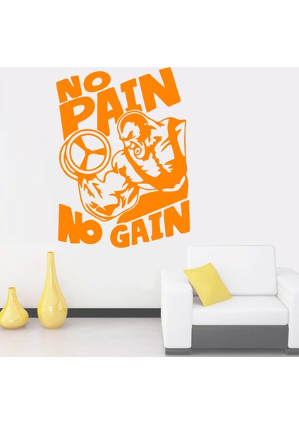 No Pain No Gain Fitness, Spor Salonu Duvar Sticker