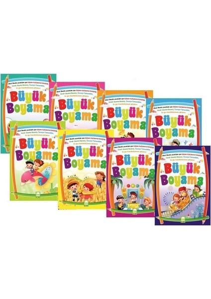 Ema Yayınları Okul Öncesi Büyük Boyama Kitap Seti - 8 Kitap