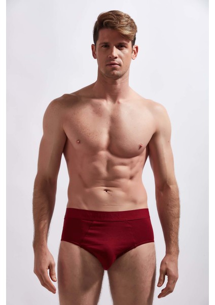 Erkek Likralı Bel Yazılı Lastik Slip Külot