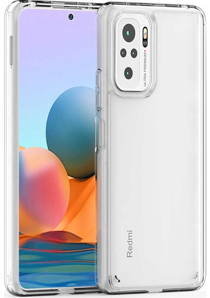 Xiaomi Redmi Note 10S Uyumlu Kılıf Sert Cam Gibi Şeffaf Koruyucu Coss Kapak