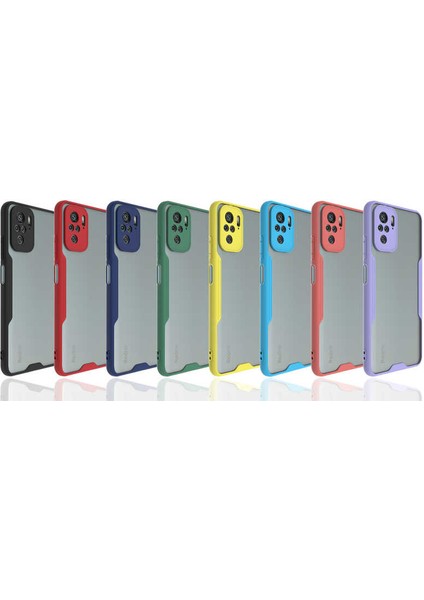 Xiaomi Redmi Note 10S Kılıf Kamera Korumalı Colorful Kapak - Yeşil