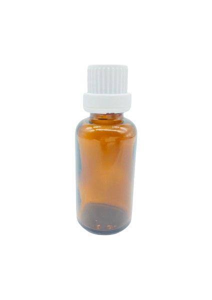 Cam Amber Şişe Içten Damlatmalı Kapak Beyaz 10 Adet 30 ml