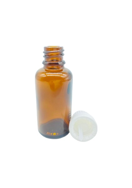 Cam Amber Şişe Içten Damlatmalı Kapak Beyaz 10 Adet 30 ml