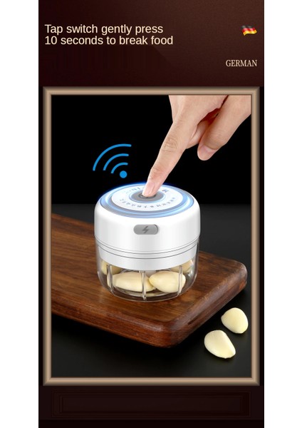 Kablosuz Sarımsak Ezici Doğrayıcı Kıyma Kırık Makinesi 250 + 100 ml Büyük Bardak ve Küçük Bardak (Yurt Dışından)