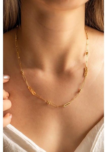 Figürlü Ataç Altın Kolye