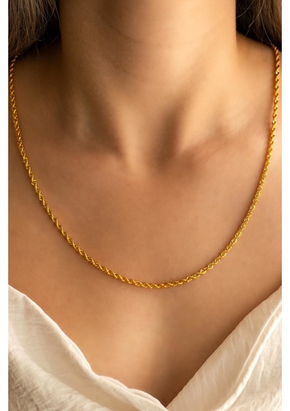 Orta Kalınlık Halat Altın Zincir