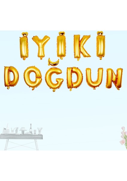 İyiki Doğdun Folyo Balon Seti, 40 cm - Altın
