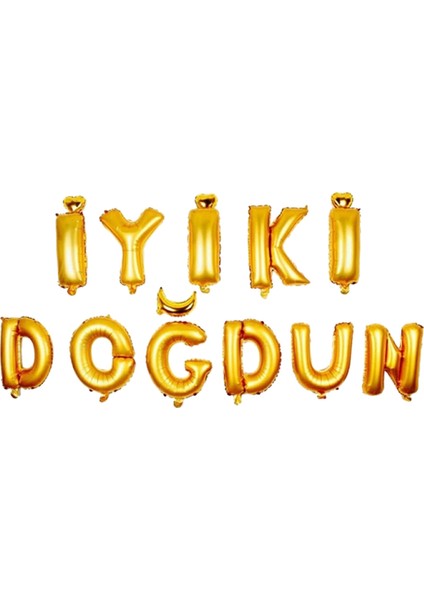 İyiki Doğdun Folyo Balon Seti, 40 cm - Altın fiyatları