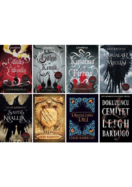 Grishaverse 8 Kitap Set Leigh Bardugo Tüm Kitaplar / Çöküş ve Yükseliş - Gölge ve Kemik - Kuşatma ve Fırtına - Sahte Krallık - Yara Izi Kralı - Kargalar Meclisi - Dikenlerin Dili - Dokuzuncu Cemiyet