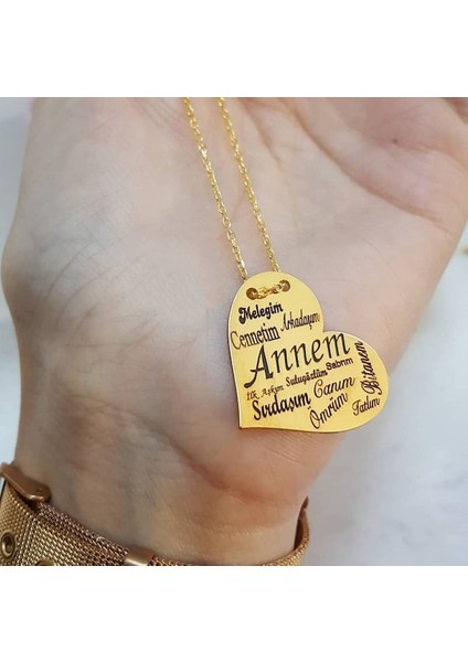 Anneme Özel Sözler Gümüş Kolye Özel Gün Hediyesi