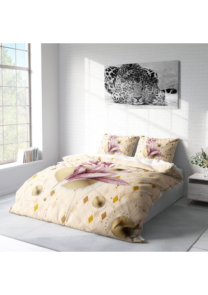 Pembe Zambak 3D Pamuk Saten Çift Kişilik Nevresim Takımı fiyatları