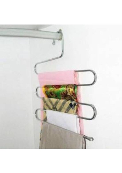 5 Katlı Metal Pantolon Ve Eşarp Askısı 4 Adet fiyatları