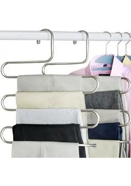 5 Katlı Krom Akıllı Pantalon - Eşarp Askısı - 2 Adet Krom fiyatları