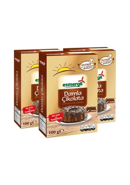 Damla Çikolata 3'lü Paket 3 x 100 gr
