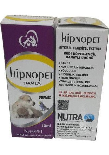 Hipnopet Damla 10 - Kedi Köpek Kanatlı Yolculuk Kızgınlık Stres Hırçınlık Giderici