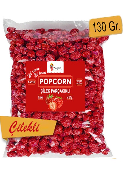 3 Paket Meyve Parçacıklı Karışık Patlamış Mısır / Popcorn Seti 130 gr - Çilekli + Portakallı + Kivili