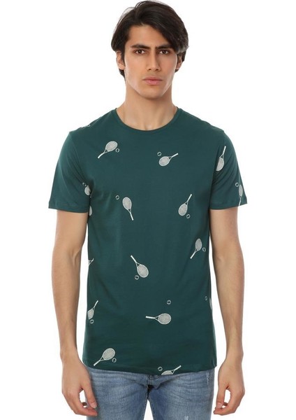 John Frank Erkek Dijital Baskılı T Shirt JFTEF23-TENNIS