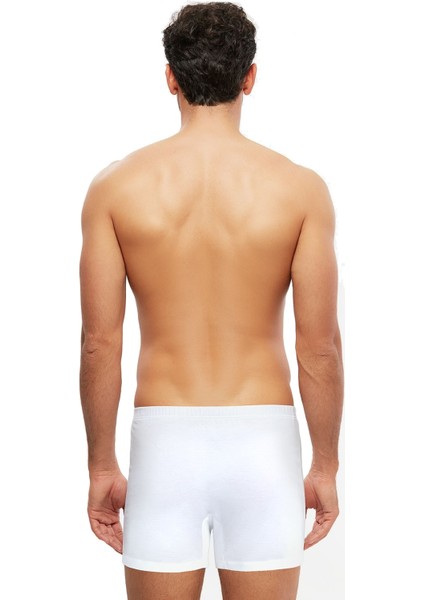 Erkek Penye Adrian Boxer Tek Düğmeli 2 Li Beyaz S-3xl