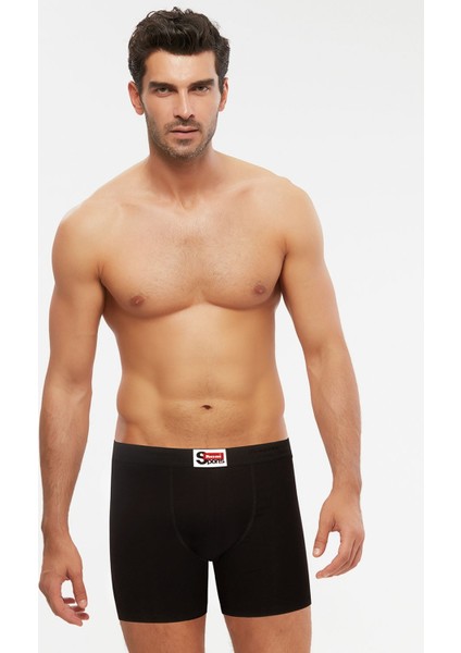 Erkek Penye Likra Spor Arsenal Boxer 2 Li Siyah S-2xl