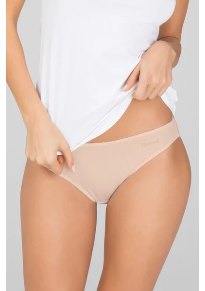 Kadın Penye Likra Basic Bikini Slip Külot 4 Lü Ten 36-44