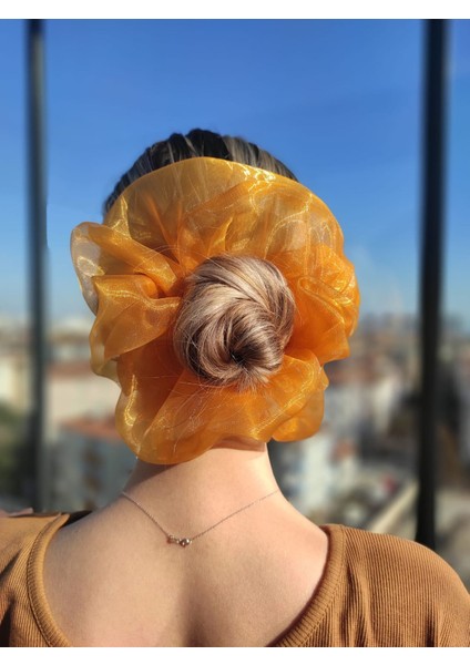 121Y - Dev Boy Oversize Organze Scrunchie Saç Lastiği