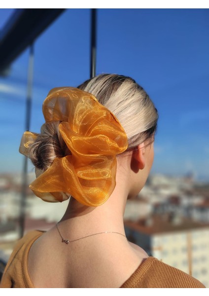 121Y - Dev Boy Oversize Organze Scrunchie Saç Lastiği