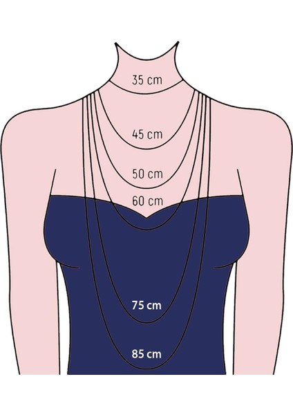 Akyüz Gümüş 80 cm Forse Roz Gümüş Zincir